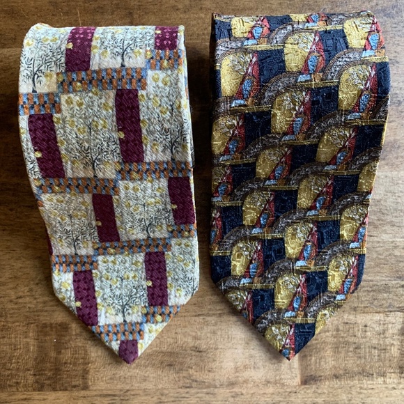 Vintage Ermenegildo Zegna Silk Ties Set of 2Made in Italy4” Wide